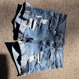 Women's Distressed Blue Jean Shorts